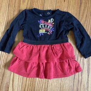 Akademics Baby Girls Infant Baby Size 6-9 Months Long Sleeve Dress Tiered black